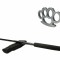 Set baston telescopic negru 50 cm si box argintiu 1 cm grosime