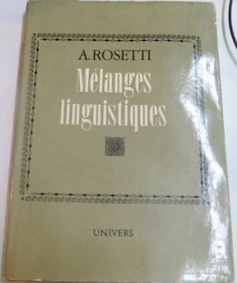 MELANGES LINGUISTIQUES par A.ROSETTI , 1977 foto