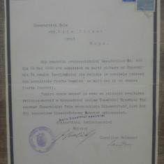 Scrisoare de recunostinta a Consiliului Eparhial al Bucovinei, 1935