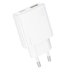INCARCATOR retea Borofone &quot;BN24&quot; , Quick Charge 20W, 1 x USB, 1 x USB Type-C, alb &quot;6941991115639&quot; (timbru verde 0.18 lei)