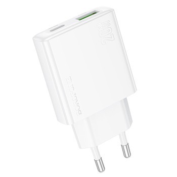 INCARCATOR retea Borofone &amp;quot;BN24&amp;quot; , Quick Charge 20W, 1 x USB, 1 x USB Type-C, alb &amp;quot;6941991115639&amp;quot; (timbru verde 0.18 lei) foto