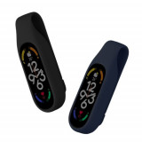 Set 2 Huse pentru Xiaomi Mi Band 7/Mi Band 6/Mi Band 5, Kwmobile, Negru/Albastru, Silicon, 59313.02