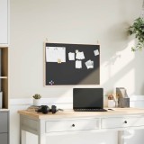 VidaXL Tablă cu cadru din lemn masiv de pin negru 80x55 cm