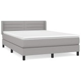 Cumpara ieftin Pat continental, gri deschis, 140x200 cm, material textil