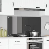 Contrablat Bucatarie Gri Inchis Sticla Securizata 120x60x0.6 cm vidaXL Protectie Perete