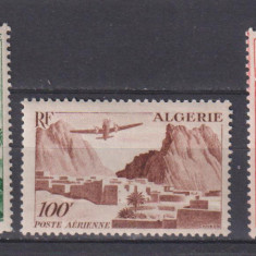 ALGERIA POSTA AERIANA 1949 MI 286-288 USOARE URME DE SARNIER