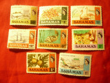 Serie mica Bahamas colonie britanica 1971 R.Elisabeta II si motive locale ,8v.st, Stampilat