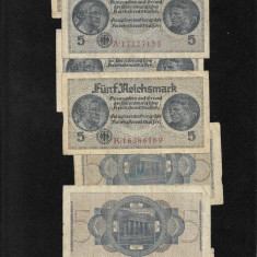Germania 5 mark reichsmark 1940(45) VG-F-VF pret pe bucata