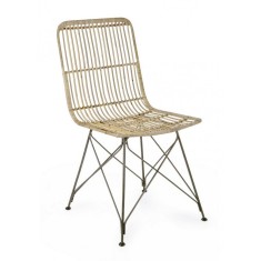 Scaun cu spatar din rattan natur Lucila 45 cm x 55 cm x 85 h x 45 h