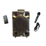 Boxa Activa Cu Statie Tip Troller , Microfon , Bluetooth , FM , USB , Card SD,Telecomanda ,Lumini Party, Negru