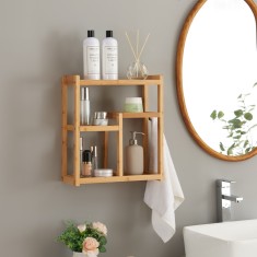 Raft perete baie H&ouml;&ouml;r 42x37x17cm bambus [en.casa] HausGarden Leisure