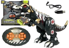 Dinozaur RC interactiv de jucarie, cu telecomanda pentru copii, LeanToys, 4047 foto