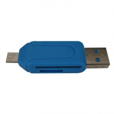 Cititor extern de carduri SD/SDHC, MicroSD/SDHC, T-flash, Functie OTG, port USB2.0 si microUSB