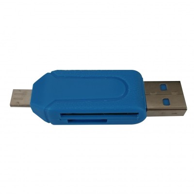 Cititor extern de carduri SD/SDHC, MicroSD/SDHC, T-flash, Functie OTG, port USB2.0 si microUSB foto