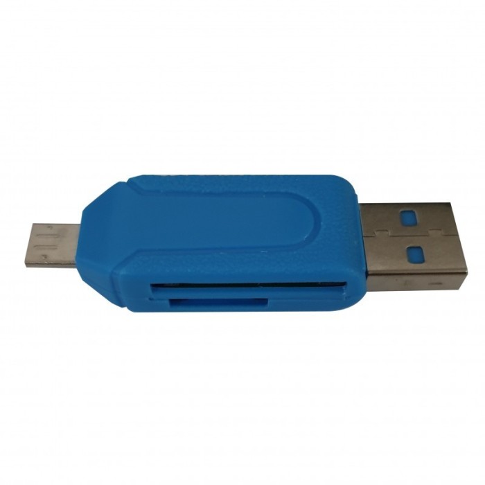 Cititor extern de carduri SD/SDHC, MicroSD/SDHC, T-flash, Functie OTG, port USB2.0 si microUSB