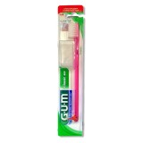 Periuță de dinți manuală GUM Classic Soft 4-Row 409, roz, cu capac de protecție