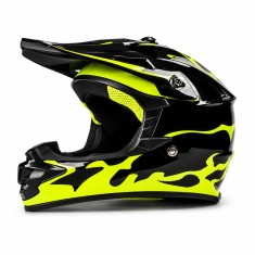 Casca Moto/Enduro FIXATO, Interior Confortabil, Ventilatie Multipla, pentru Moto, Cross, Enduro, ATV, Dirt Bike, Galben Neon, L 53-54cm