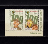 ✅RO 2007 LP 1762 &quot;Europa 2007, Cent. Cercetasiei&quot; , serie cu punte tip II ,MNH