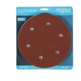 Set, 10 discuri, hartie abraziva, P120, 6 gauri, 215mm,slefuitor pereti, DeToolz, DZ-C269