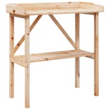 Cumpara ieftin Masa de plante cu raft, 78x38x82,5 cm, lemn masiv de brad