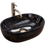 Lavoar pe blat Rea Amelia Black Marble shiny