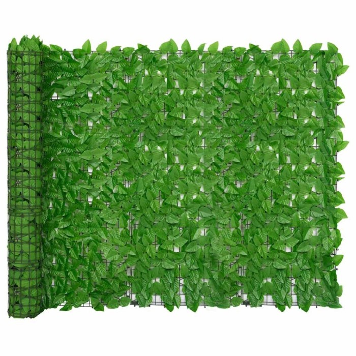 vidaXL Paravan de balcon, frunze verzi, 300x150 cm