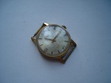 Ceas mecanic sovietic Pobeda cu secundar perifieric, carcasa Au10, functioneaza, Analog, Casual, Placat cu aur