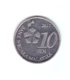 Moneda Malaezia 10 sen 2012, stare buna, curata, Asia, Fier