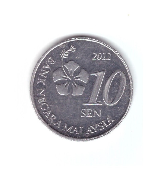 Moneda Malaezia 10 sen 2012, stare buna, curata