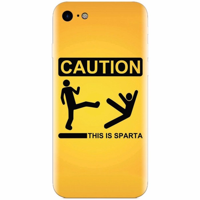 Husa silicon pentru Apple Iphone 8, This Is Sparta Funny Illustration