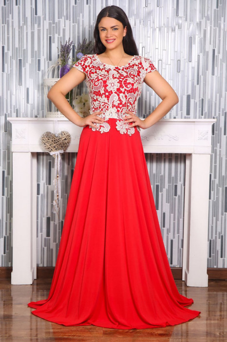 Rochie Lunga Fabri Rosu - 38Marimea