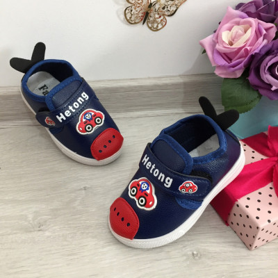 Espadrile albastre cu masinuta adidasi moi pt baieti / bebe 26 27 28 cod 0438 foto