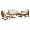 Gossi set mobilier de gradina cu perne, 4 piese, lemn masiv de acacia