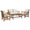 Gossi set mobilier de gradina cu perne, 4 piese, lemn masiv de acacia