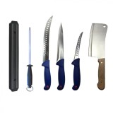 Cumpara ieftin Set profesional de macelarie, transat, injunghiat, dezosat, filetat, 3 cutite, satar, masat pentru ascutit, suport magnetic