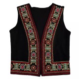 Cumpara ieftin Vesta Traditionala de Baieti Neagra cu Broderie Florala Multicolora - VT21