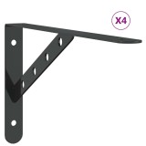 Suporturi rafturi 4 buc. 30x2,5x15,5 cm negru otel inoxidabil