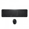 Kit Tastatura + Mouse Serioux Retro, Wireless, 2.4 GHz, Receiver USB Nano, 1600 Dpi Ajustabil, Taste Numerice, Layout US, Negru