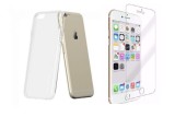 Cumpara ieftin Pachet husa Apple iPhone 6 Plus/6S Plus MyStyle, slim TPU transparenta, cu folie de sticla gratis