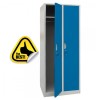 Vestiar Metalic 2 Usi Albastru/Gri 180x60x50 cm, Polita+Bara Umerase, Oglinda, Fante Aerisire, Otel 0.7mm, ISO 9001/14001/18001