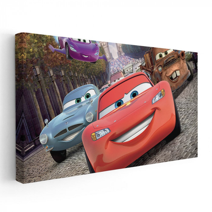 Tablou afis Cars2 desene animate 2167 Tablou canvas pe panza CU RAMA 60x120 cm
