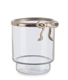 Vaza flori sticla transparenta metal argintiu &Oslash;11x12h