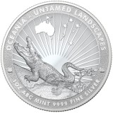 Tokelau 2024 - 5 dolari - Crocodil - 1 OZ , Monedă de argint UNC, Australia si Oceania