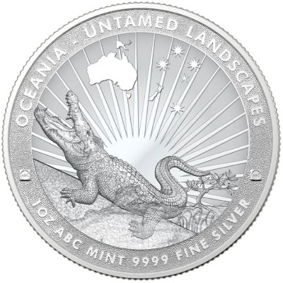 Tokelau 2024 - 5 dolari - Crocodil - 1 OZ , Monedă de argint UNC foto