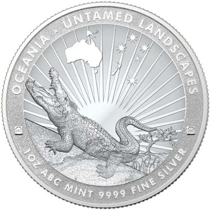 Tokelau 2024 - 5 dolari - Crocodil - 1 OZ , Monedă de argint UNC