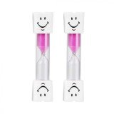 Cumpara ieftin Set 2 clepsidre pentru perierea dintilor, 3 minute, 10 x 2.5 cm, roz