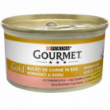 Cumpara ieftin Gourmet Gold Bucatele de Carne in Sos, Pui si Somon, 85 g