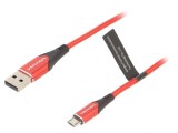 Cablu USB 2.0 A la Micro B 1,5m Roșu 480Mbps, Vention