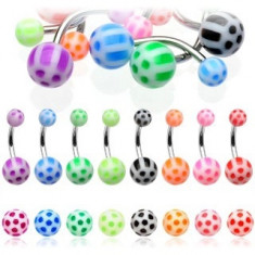 Piercing pentru buric – puncte colorate - Culoare Piercing: Ametist