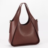 Cumpara ieftin Geanta dama Sofiline piele naturala maro, model de mana/umar, casual, 19x27x9 cm